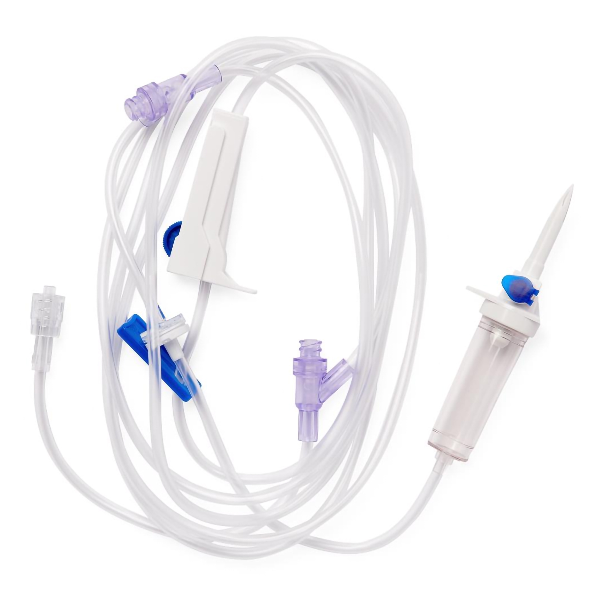 Set I.V. Administration with 2 Needle-Free Ports, 15 Drop, 108" Long Soft Tubing (1/EA 50/CS) by Medline  ID DYNDST1512